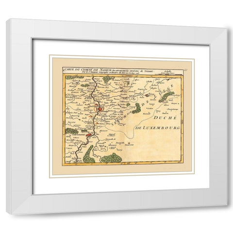 Dinant Environs Belgium - Robert 1748  White Modern Wood Framed Art Print with Double Matting by Robert