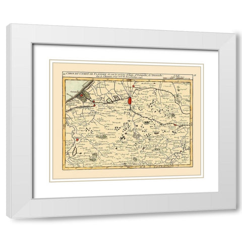 Brugge Environs Belgium - Robert 1748  White Modern Wood Framed Art Print with Double Matting by Robert