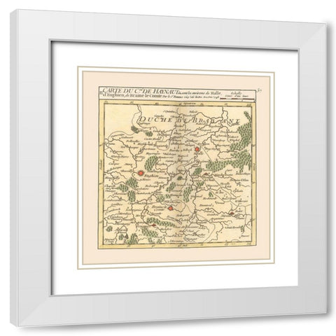 Halle Environs Belgium - Robert 1748  White Modern Wood Framed Art Print with Double Matting by Robert