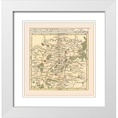 Halle Environs Belgium - Robert 1748  White Modern Wood Framed Art Print with Double Matting by Robert