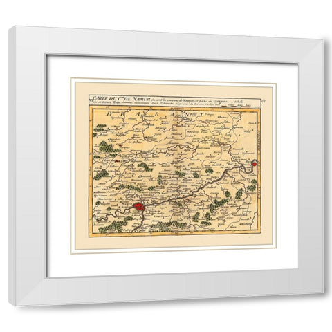 Namur Environs Belgium - Robert 1748  White Modern Wood Framed Art Print with Double Matting by Robert