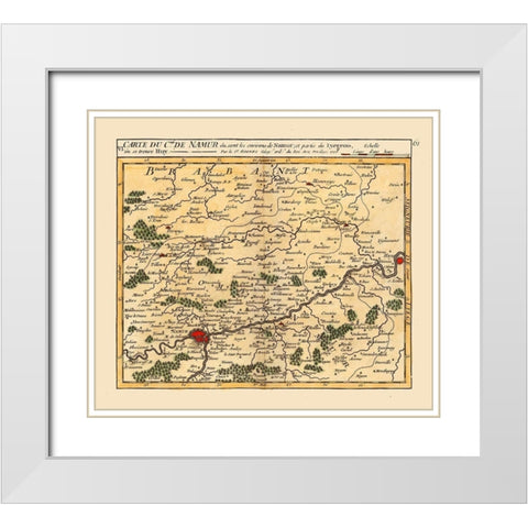 Namur Environs Belgium - Robert 1748  White Modern Wood Framed Art Print with Double Matting by Robert