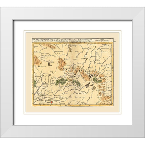 Herentals Environs Belgium - Robert 1748  White Modern Wood Framed Art Print with Double Matting by Robert