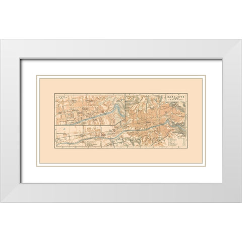 Sarajevo Bosnia Herzegovina Europe - Baedeker White Modern Wood Framed Art Print with Double Matting by Baedeker