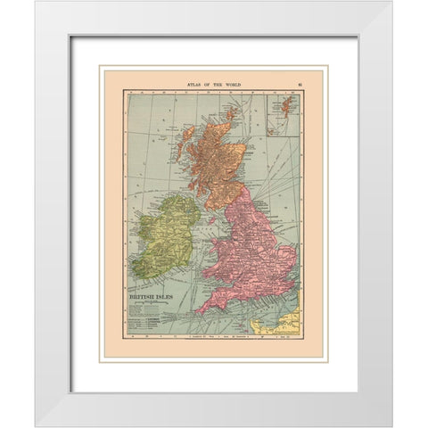 British Isles - Hammond 1910 White Modern Wood Framed Art Print with Double Matting by Hammond