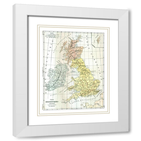 Ancient British Isles - Cortambert 1880 White Modern Wood Framed Art Print with Double Matting by Cortambert