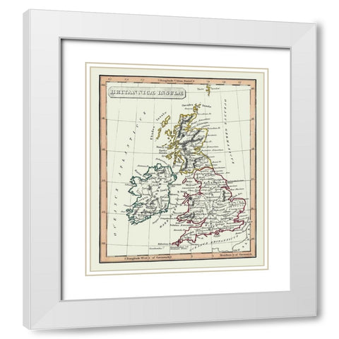 Ancient British Isles - Fenner 1830 White Modern Wood Framed Art Print with Double Matting by Fenner