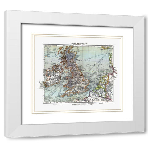 Ireland England France Belgium - Perthes 1921 White Modern Wood Framed Art Print with Double Matting by Perthes