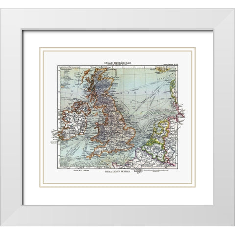 Ireland England France Belgium - Perthes 1921 White Modern Wood Framed Art Print with Double Matting by Perthes