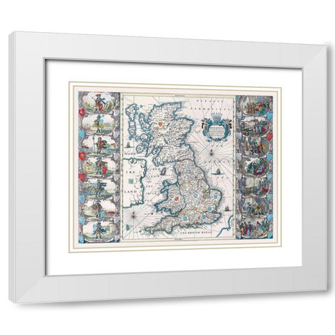 German Sea British Ocean British Isles White Modern Wood Framed Art Print with Double Matting by Unknown