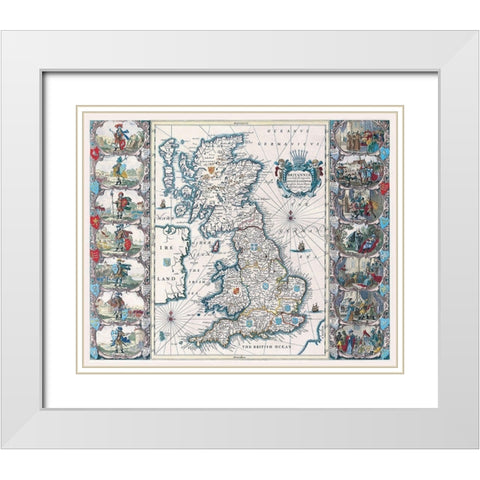 German Sea British Ocean British Isles White Modern Wood Framed Art Print with Double Matting by Unknown