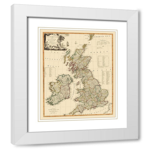 Ireland England Scotland Wales  - Laurie 1794 White Modern Wood Framed Art Print with Double Matting by Laurie