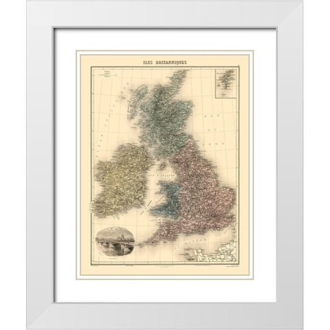 British Isles - Scotland - Migeon White Modern Wood Framed Art Print with Double Matting by Migeon