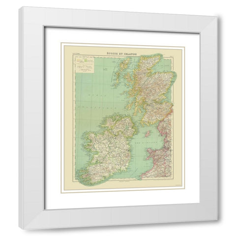 Ireland - Scotland - Hachette White Modern Wood Framed Art Print with Double Matting by Hachette