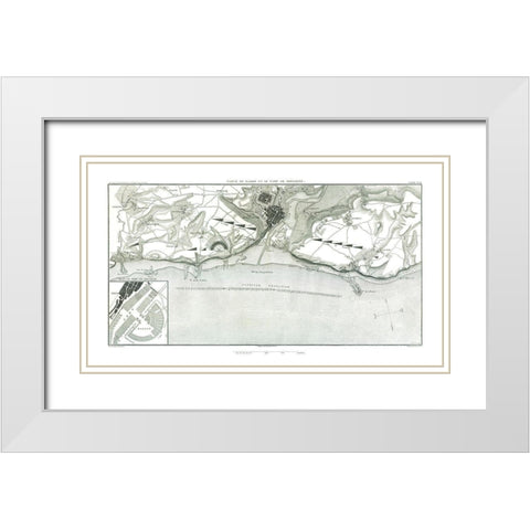 Boulogne-sur-Mer, Basin and Camp France White Modern Wood Framed Art Print with Double Matting by Unknown