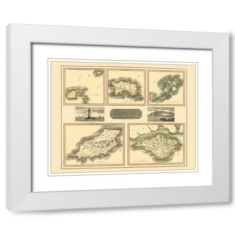 Remote British Isles France - Thomson 1817 White Modern Wood Framed Art Print with Double Matting by Thomson