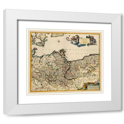 Brandenburg Germany - De Wit 1688 White Modern Wood Framed Art Print with Double Matting by De Wit