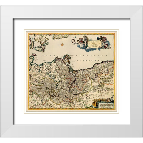 Brandenburg Germany - De Wit 1688 White Modern Wood Framed Art Print with Double Matting by De Wit