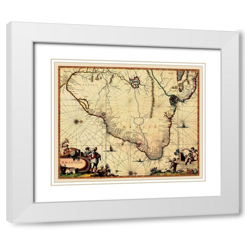 South America Brazil - Arciszeweski 1600 White Modern Wood Framed Art Print with Double Matting by Arciszeweski