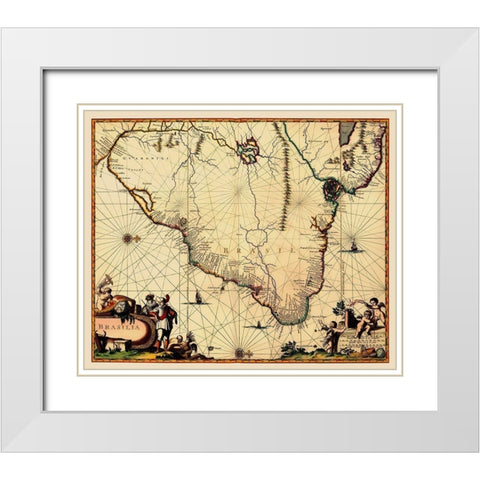 South America Brazil - Arciszeweski 1600 White Modern Wood Framed Art Print with Double Matting by Arciszeweski