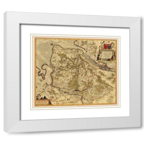 Bremen Verden Duchies Germany - De Wit 1688 White Modern Wood Framed Art Print with Double Matting by De Wit