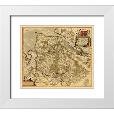 Bremen Verden Duchies Germany - De Wit 1688 White Modern Wood Framed Art Print with Double Matting by De Wit