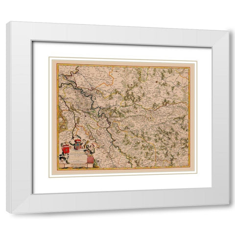 Brandenburg Germany - De Wit 1688 White Modern Wood Framed Art Print with Double Matting by De Wit