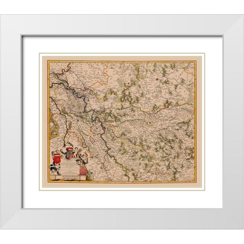 Brandenburg Germany - De Wit 1688 White Modern Wood Framed Art Print with Double Matting by De Wit