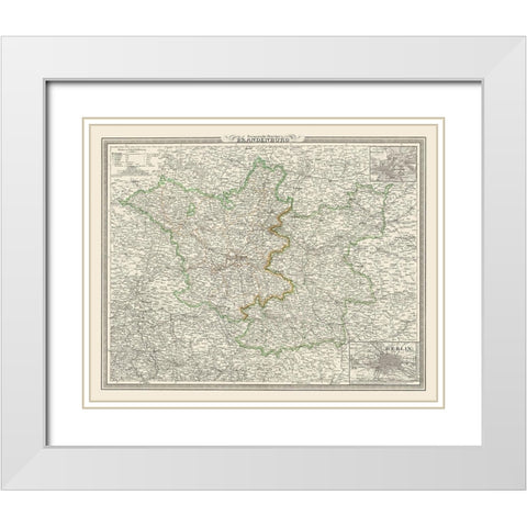 Brandenburg Germany - Weimar 1827 White Modern Wood Framed Art Print with Double Matting by Weimar