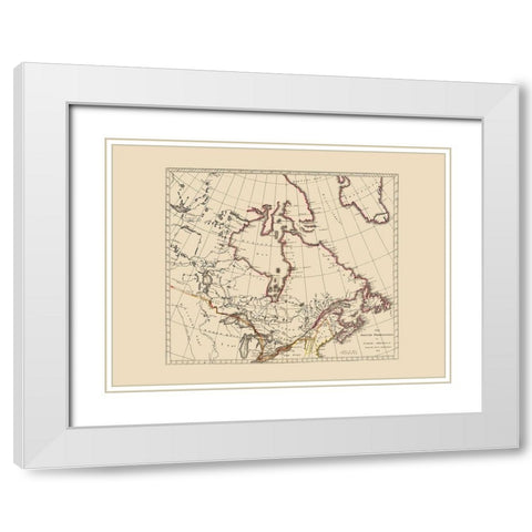 British Possessions Canada United States White Modern Wood Framed Art Print with Double Matting by Carey