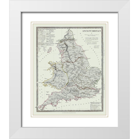 Ancient Britain United Kingdom - Baldwin 1830 White Modern Wood Framed Art Print with Double Matting by Baldwin