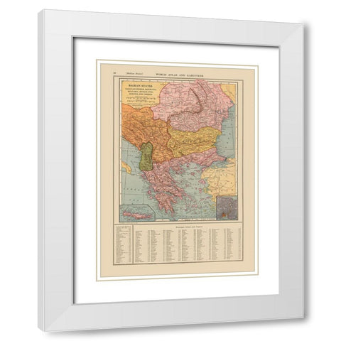 Europe Balkan States - Reynold 1921 White Modern Wood Framed Art Print with Double Matting by Reynold