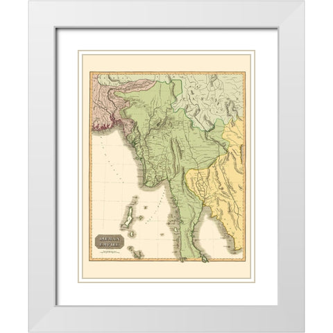 Empire Burma Asia - Thomson 1817 White Modern Wood Framed Art Print with Double Matting by Thomson