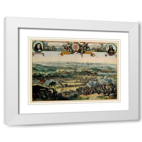 Asia Buginese Samboupo Indonesia Battle White Modern Wood Framed Art Print with Double Matting by De Hooghe