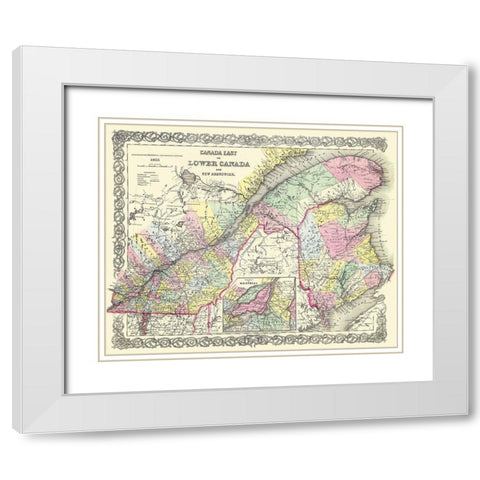 East Lower New Brunswick Montreal Canada White Modern Wood Framed Art Print with Double Matting by Colton
