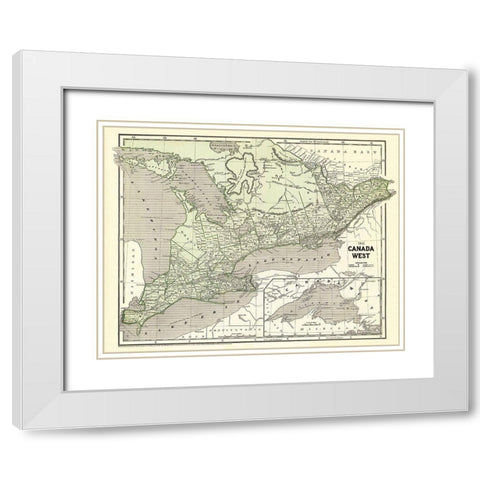 West Canada - Morse 1845 White Modern Wood Framed Art Print with Double Matting by Morse