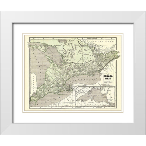 West Canada - Morse 1845 White Modern Wood Framed Art Print with Double Matting by Morse