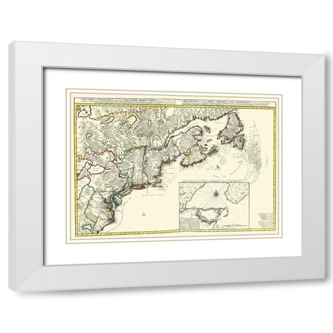 New England Canada - 1695 White Modern Wood Framed Art Print with Double Matting by Unknown