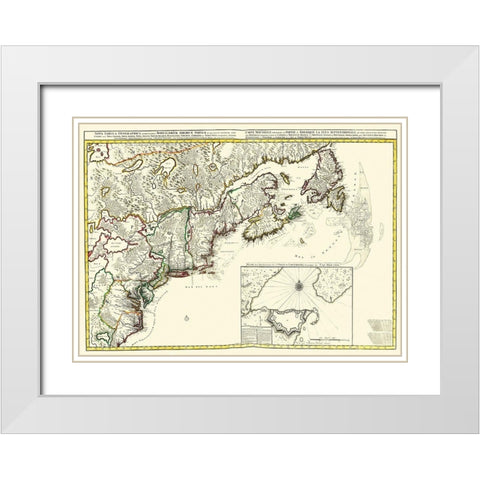 New England Canada - 1695 White Modern Wood Framed Art Print with Double Matting by Unknown