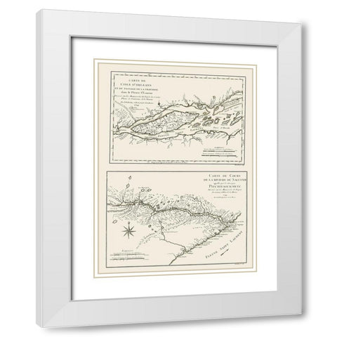 St Lawrence River Isle of Orleans Canada and US White Modern Wood Framed Art Print with Double Matting by Bellin