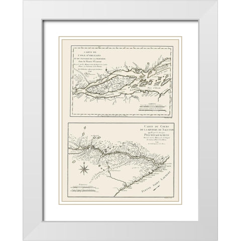 St Lawrence River Isle of Orleans Canada and US White Modern Wood Framed Art Print with Double Matting by Bellin