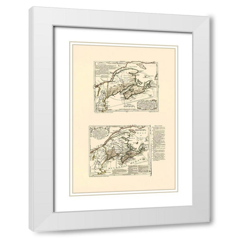 Nova Scotia Acadia Canada - Jeffreys 1713 White Modern Wood Framed Art Print with Double Matting by Jeffreys