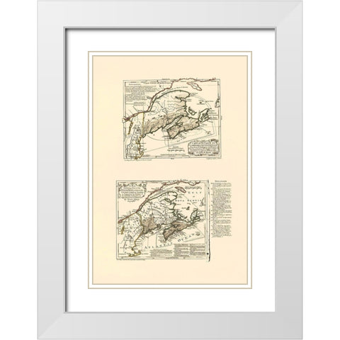 Nova Scotia Acadia Canada - Jeffreys 1713 White Modern Wood Framed Art Print with Double Matting by Jeffreys