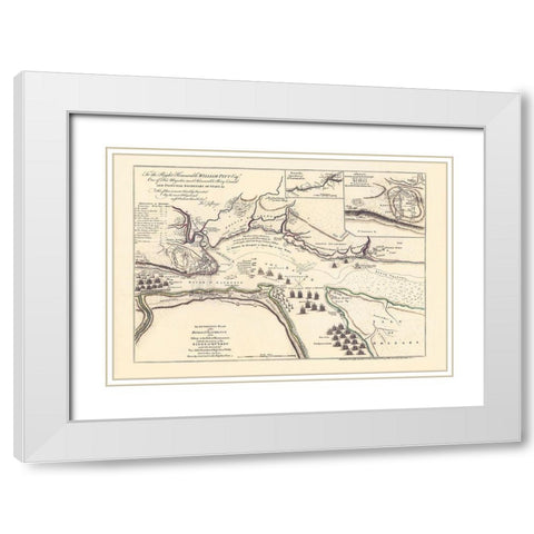 The Siege of Quebec - Jeffreys 1759 White Modern Wood Framed Art Print with Double Matting by JEFFREYS