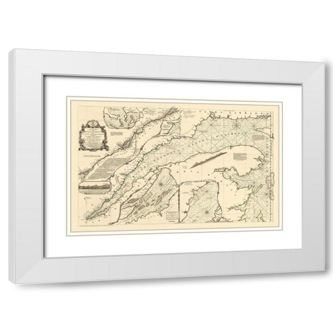 St Laurence River Fort Frontenac Isle Anticost White Modern Wood Framed Art Print with Double Matting by Jeffreys