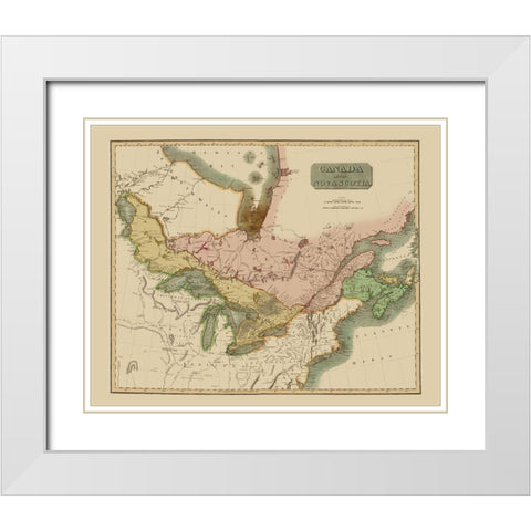 Nova Scotia Canada - Thomson 1817 White Modern Wood Framed Art Print with Double Matting by Thomson