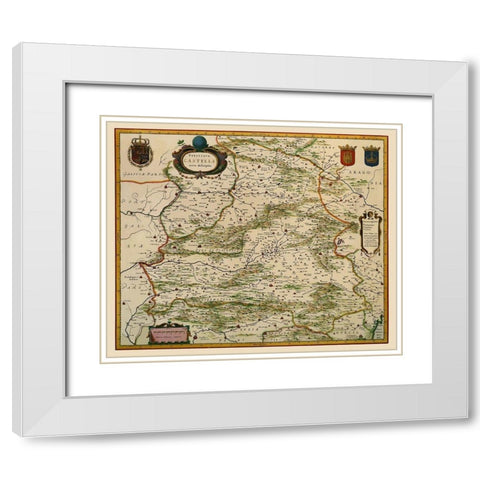 Castile Spain Iberian Peninsula - Blaeu 1635 White Modern Wood Framed Art Print with Double Matting by Blaeu