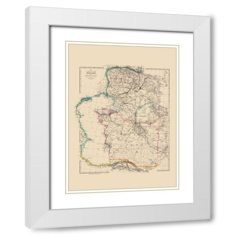 Caspian Sea Region Asia - Arrowsmith 1844 White Modern Wood Framed Art Print with Double Matting by Arrowsmith