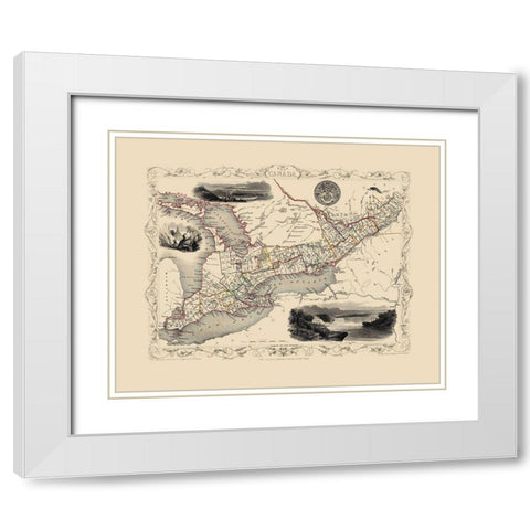 West Canada - Tallis 1851 White Modern Wood Framed Art Print with Double Matting by Tallis
