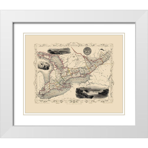 West Canada - Tallis 1851 White Modern Wood Framed Art Print with Double Matting by Tallis